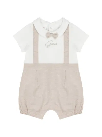 Guess Babies' Tie-bow-appliqué Romper In Multi