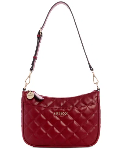 Guess Tinsley Medium Quilted Shoulder Bag In Red