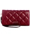 Guess Tinsley Quilted Phone Organizer Wristlet In Red