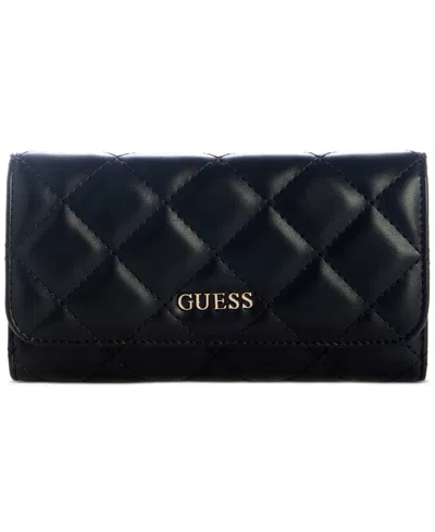 Guess Tinsley Quilted Slim Clutch In Black