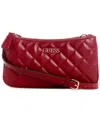 Guess Tinsley Quilted Three Compartment Crossbody In Red