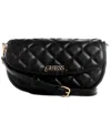 Guess Tinsley Small Quilted Flap Shoulder Bag In Black