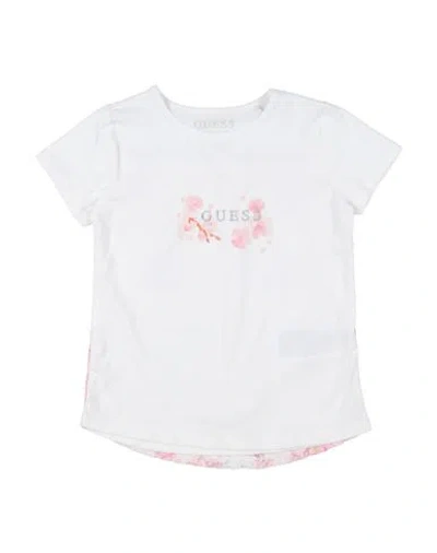 Guess Babies'  Toddler Girl T-shirt White Size 5 Cotton, Elastane