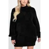 Guess Torri Mock Neck Tunic Sweater In Black