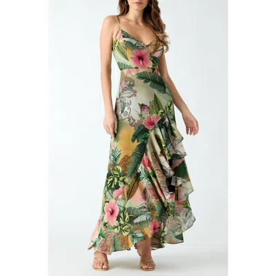 Guess Tracie Tropical Print High-low Dress In Multi