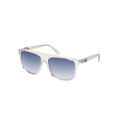 Guess Transparent Resin Sunglasses In White