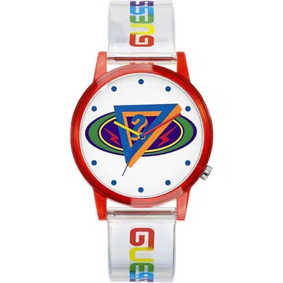 Guess Transparent Resin Watch In White