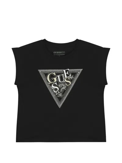 Guess Babies' Triangle-embellished Top In Black