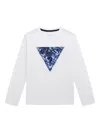 Guess Triangle-logo Long-sleeve Top In Blue