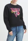 Guess Triangle Logo Sweatshirt In Nero