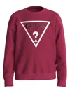 Guess Triangle-logo Sweatshirt In Red