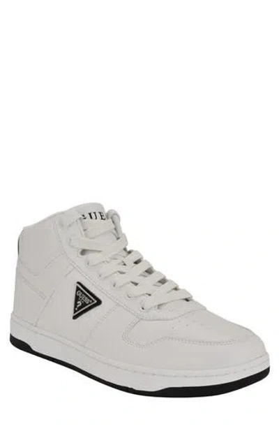 Guess Trisca High Top Sneaker In White/black