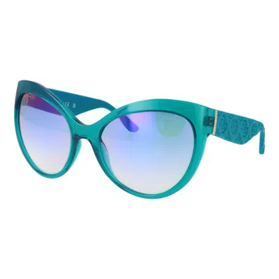 Guess Turquoise Stainless Steel Sunglasses In Green