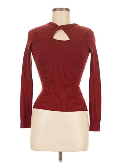 Pre-owned Guess Turtleneck Sweater In Burgundy