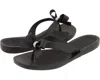 Guess Tutu Bow Flip Flop Women's Us 6 Black Rhinestone Slip On Sandals Zpo2254 In Black