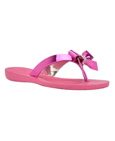 Guess Tutu Sandals Womens Dark Pink Bow Rhinestone Round Toe Flip Flop Lion376