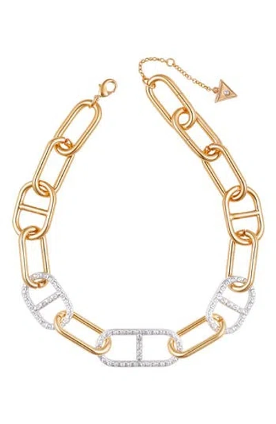 Guess Two-tone Chain Necklace In Multi