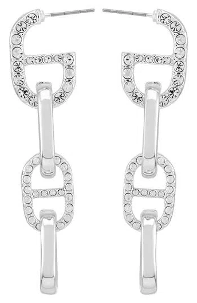 Guess Two-tone Mariner Drop Earrings In Silver