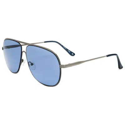 Guess Unisex 60mm Shiny Gunmetal Sunglasses In Multi