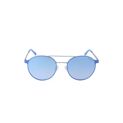Guess Unisex Blue Round Sunglasses Gu3023-2 In ["blue"]