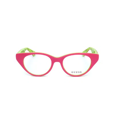 Guess Unisex Pink Cat Eye Eyeglass Frames Gu9192 In ["white"]