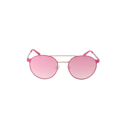 Guess Unisex Pink Round Sunglasses Gu3023-1 In ["red"]