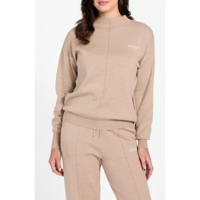 Guess Ursula Funnel Neck Sweater In Nude