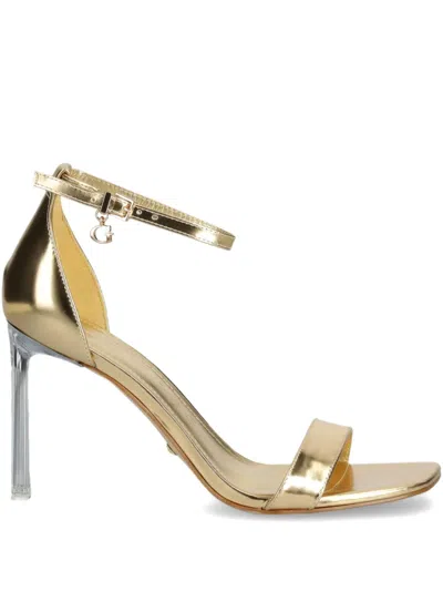 Guess Usa 100mm Leather Pumps In Gold