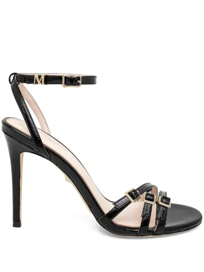 Guess Usa 100mm Strappy Leather Sandals In Black