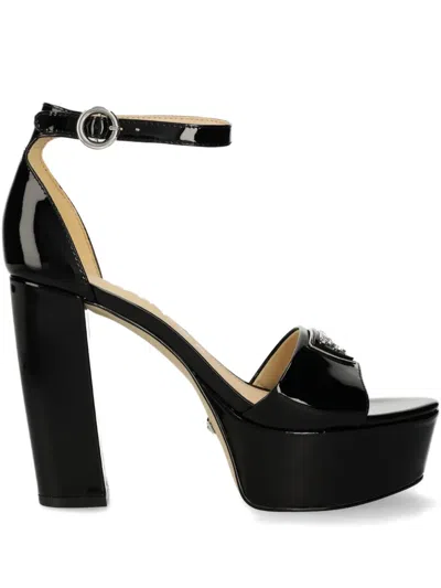 Guess Usa 120mm Leather Sandals In Black