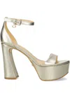 Guess Usa 120mm Leather Sandals In Gold
