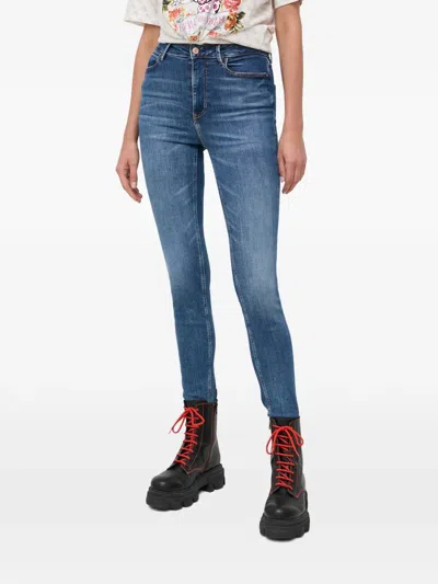 Guess Usa 1981 Five-pocket Skinny Jeans In Blue