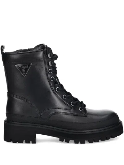 Guess Usa 40mm Bada Lace-up Combat Boots In Black