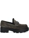 Guess Usa 45mm Logo-plaque Loafers In Gray
