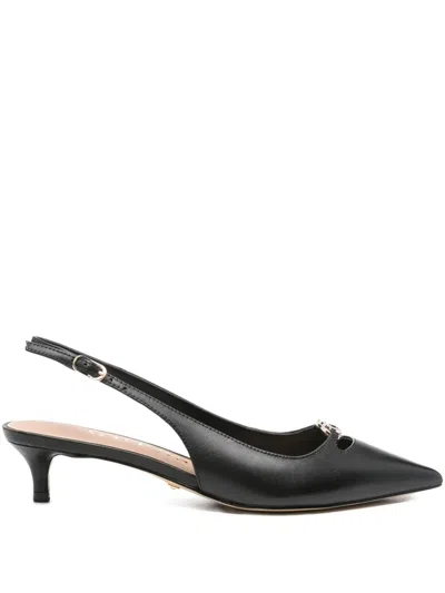 Guess Usa 45mm Slingback Leather Pumps In Black