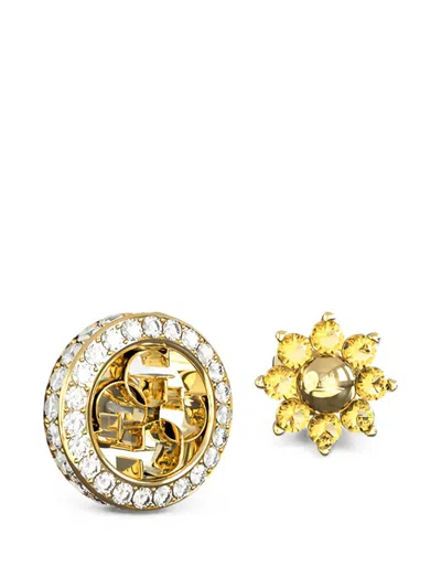 Guess Usa 4g Crystals Set Studs In Gold