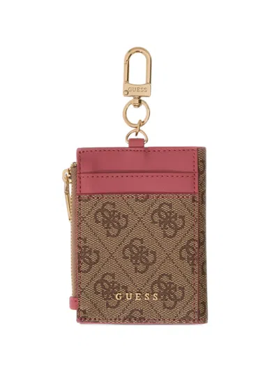 Guess Usa 4g Logo Keychain In Brown