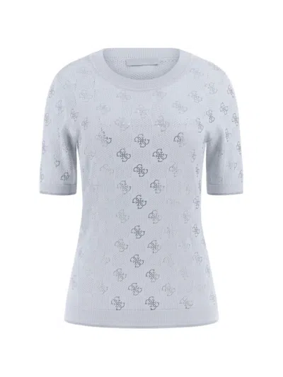 Guess Usa 4g Logo-pattern Sweater In Blue