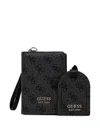 Guess Usa 4g-motif Passport Holder In Black