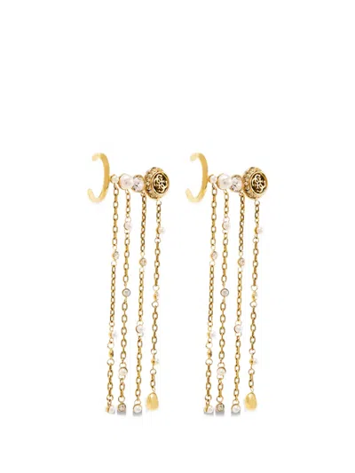 Guess Usa 4g Multichain Earrings In Gold