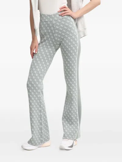 Guess Usa 4g-pattern Side-stripe Trousers In Gray