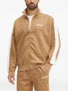 Guess Usa 4g-pattern Track Jacket In Brown