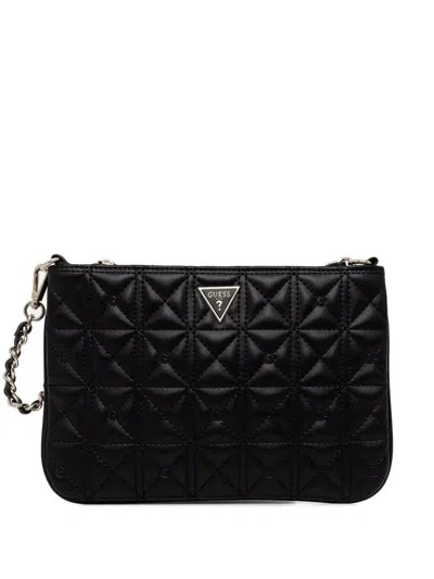 Guess Usa 4g Quilted Clutch Bag In Black
