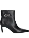 Guess Usa 67mm Chain-detail Boots In Black