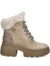 Guess Usa 75mm Trimmed Lace-up Ankle Boots In Gold