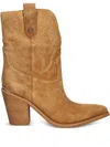 Guess Usa 80mm Embroidered Suede Boots In Brown