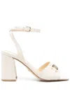 Guess Usa 80mm Leather Sandals In Neutrals