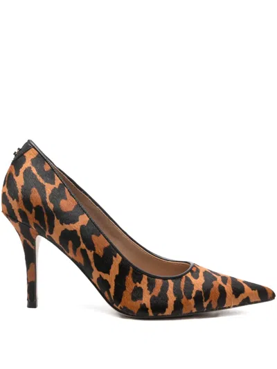 Guess Usa 85mm Decollete Prindy Leopard-print Pumps In Multi