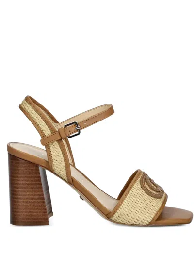Guess Usa 85mm Ganika Woven-strap Sandals In Neutral