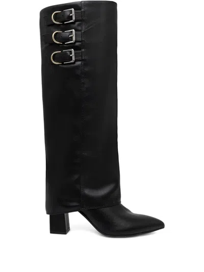 Guess Usa 85mm Garica Side-buckles Boots In Black